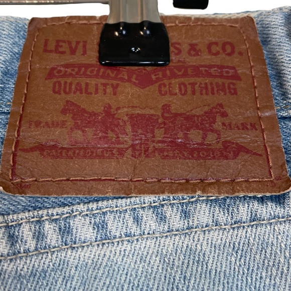 Levi’s Distressed 527 Low Boot Cut Destroyed Light Blue Wash Denim Jeans W32 L30 - Picture 16 of 16